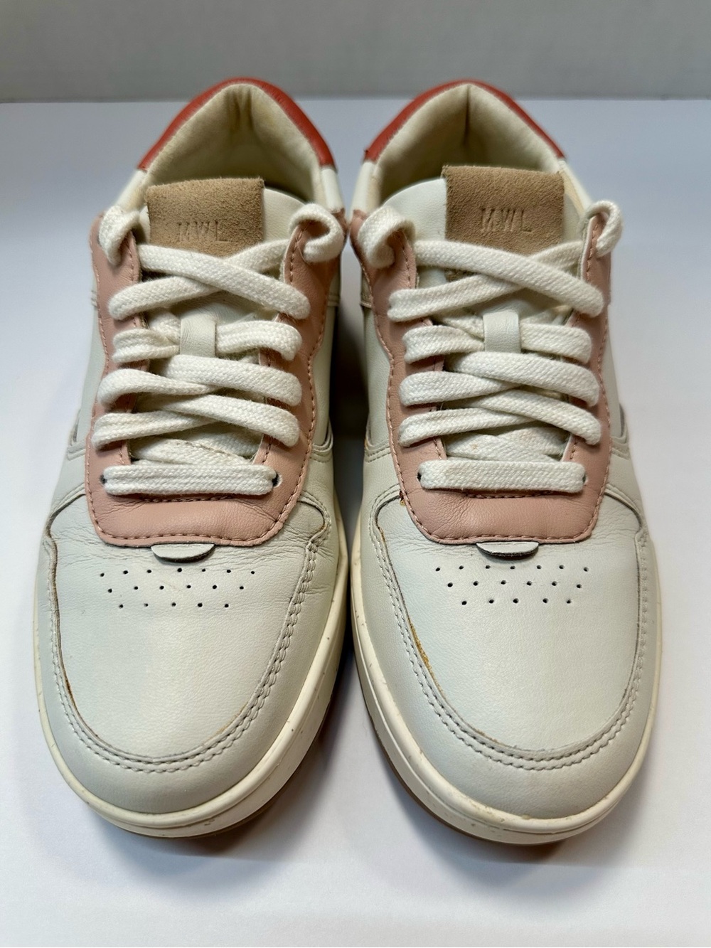 🫶 Madewell Court Low-Top Wmn Sneakers in Peach Colorblock Style #NF186 Size 7.5